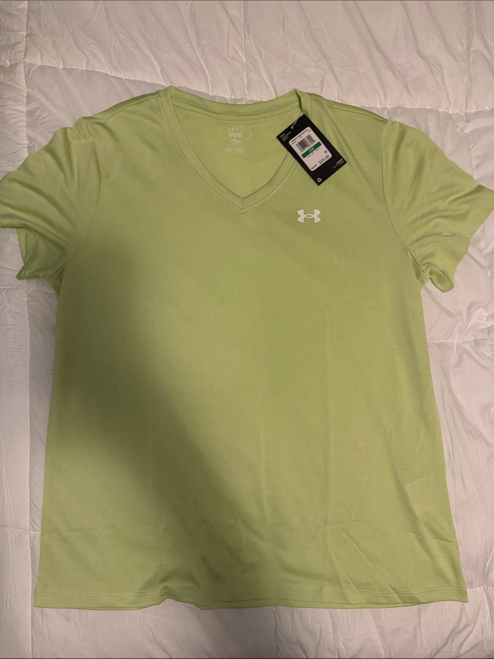 Under Armour Women’s Light Green V-Neck Performance Tee